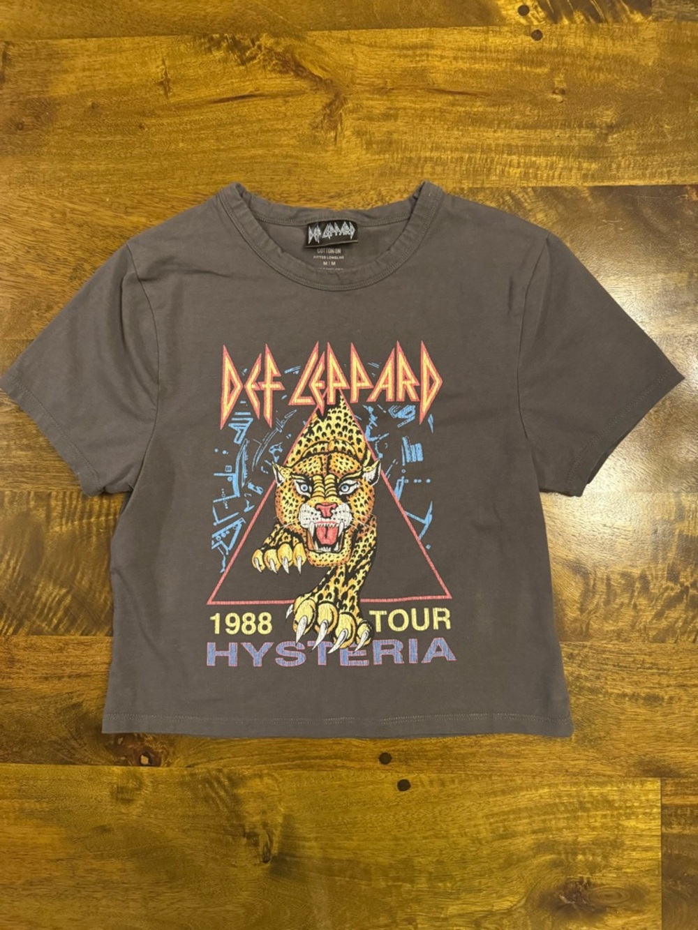 Cotton On Charcoal Gray Def Leppard Graphic Tee - Picture 3 of 4